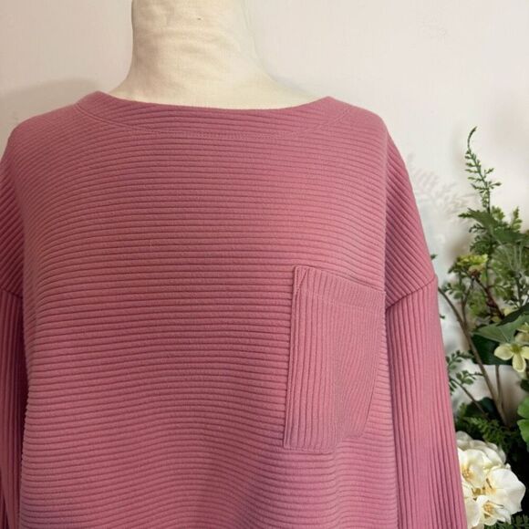 A NEW DAY top | mauve dusty rose oversized blouse | medium | casual - Picture 2 of 8